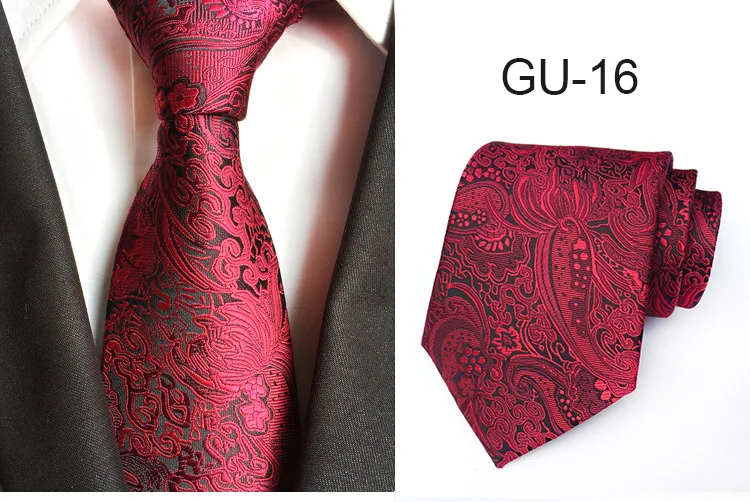 Мужской классический галстук GUSLESON 8 см 100% шелк жаккард Пейсли Цветочные Галстуки