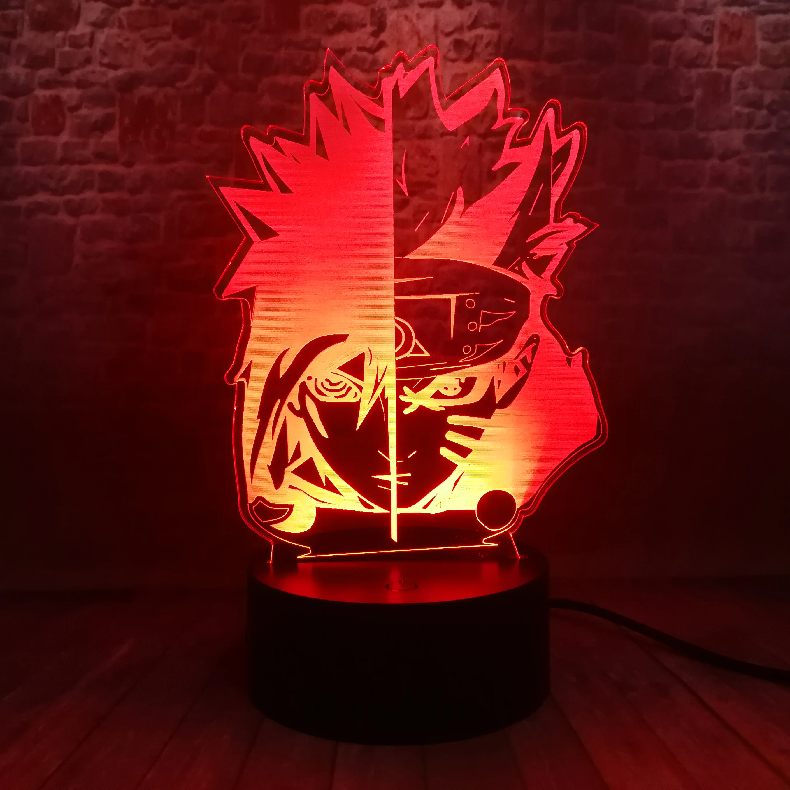 Фигурка Наруто удзумаки из японского аниме Учиха Саске светодиодная Ночная