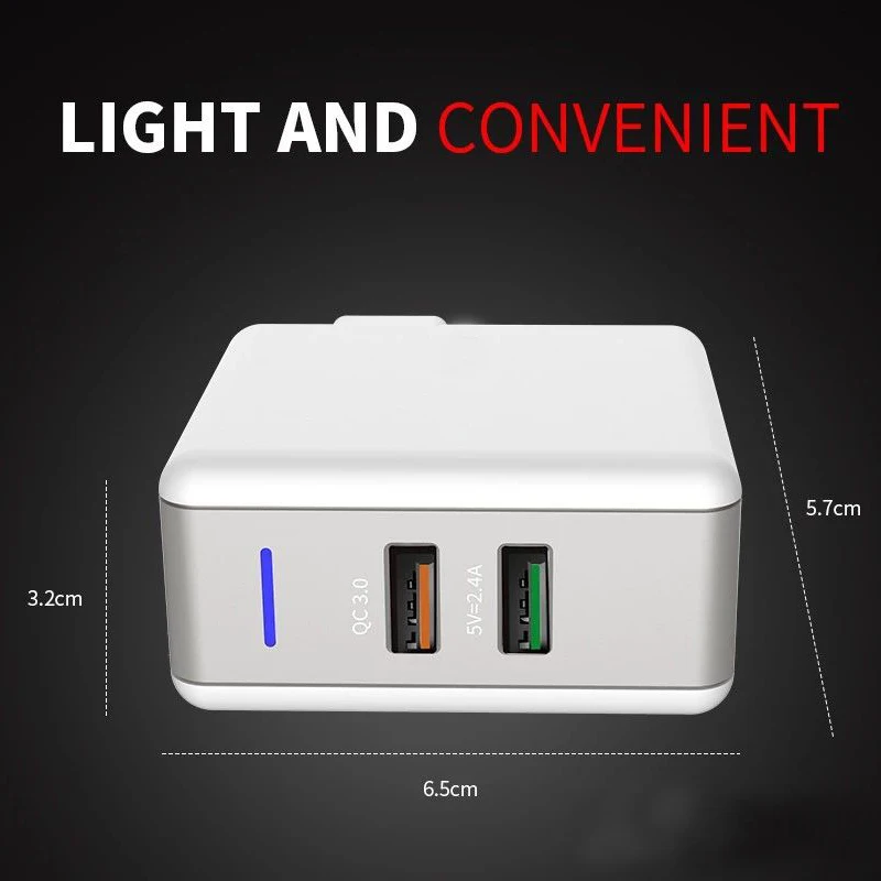 AIXXCO 2 USB Quick charge 3 0 5V 3A для Iphone 7 8 EU US Plug мобильный телефон Быстрая зарядка Samsug s8 s9