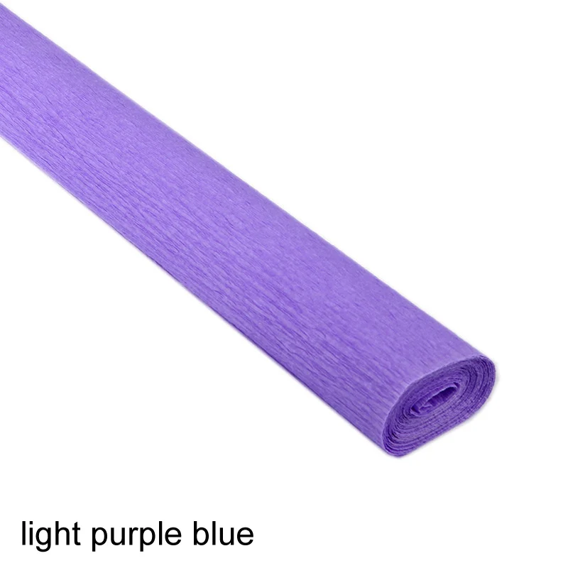 light purple blue Детский сад складной Скрапбукинг подарки крепированная бумага ремесло DIY цветок оберточная гирлянда 250x50 см декоративное оригами 21 цвет - Цвет: light purple blue