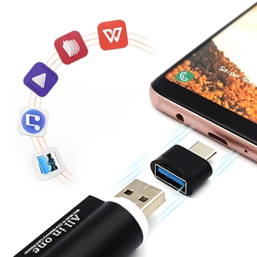 Portefeuille 10 шт. USB C OTG адаптер для Samsung Galaxy S8 Plus note 8 Google Pixel 2 XL Nexus 6 P Oneplus 5 T type кабель
