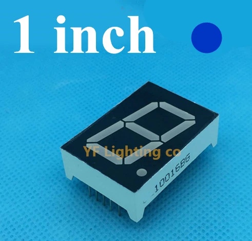 Синий 7-сегментный светодиодный дисплей 1 бит цифровая трубка дюйм общий анод