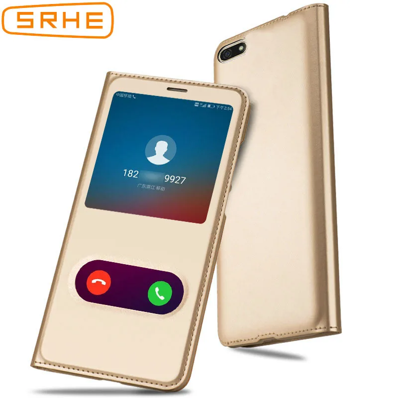 Чехол Huawei Honor 7A Y5 Prime 2018 роскошный кожаный чехол с откидной крышкой для бизнес окна