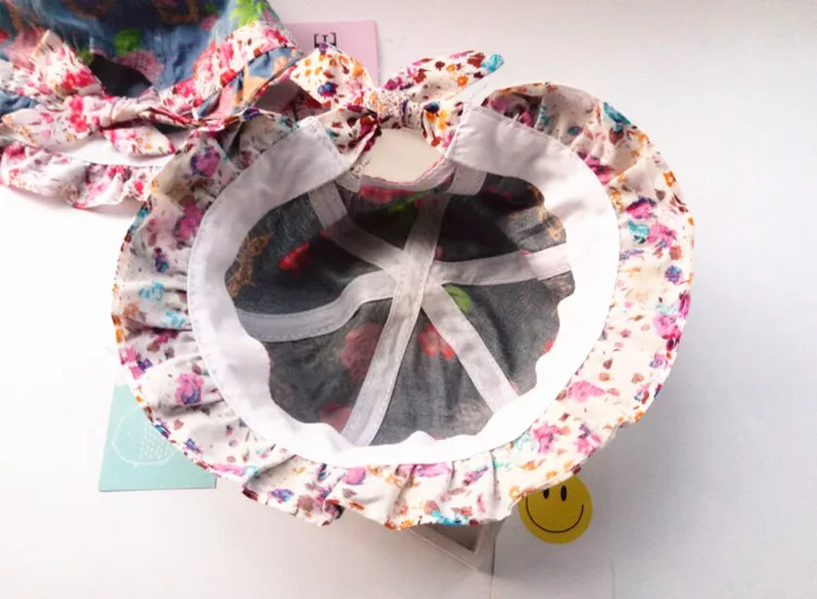 Шляпа с цветочным рисунком для маленьких девочек Красивая джинсовая хлопковая