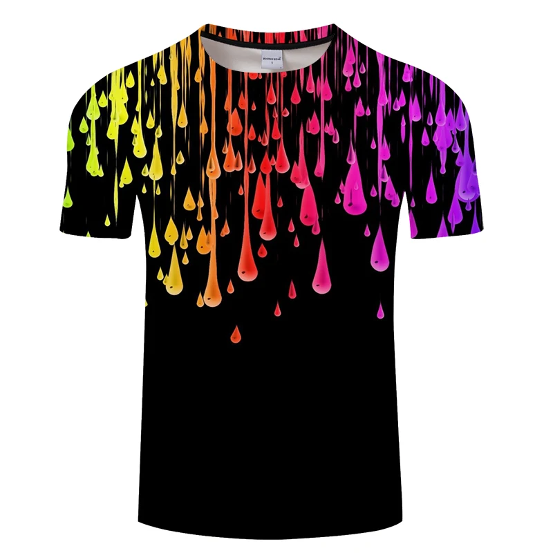 Новая стильная мужская летняя футболка для отдыха 2018 с красочным принтом и
