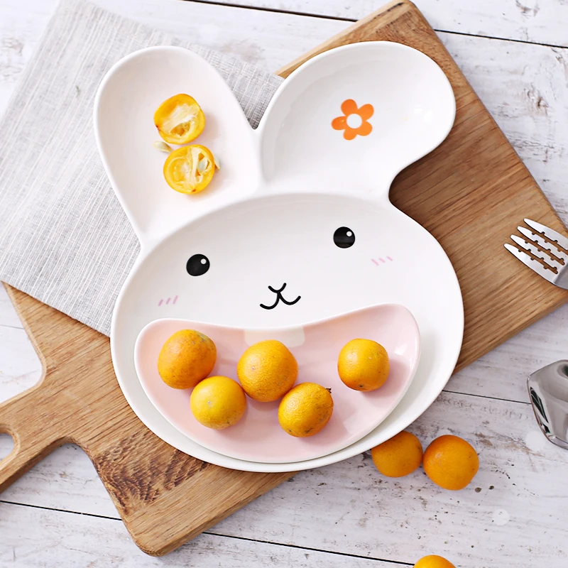 Обучающая миска для кормления детей ясельного возраста с ложкой мультяшная