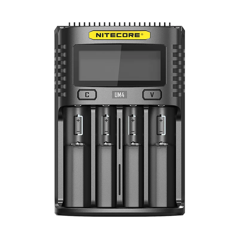 UM4 No plug NITECORE UMS2 UMS4 UM2 UM4 SC4 интеллигентая(ый) QC Зарядное устройство для 18650 16340 21700 20700 22650 26500 18350 aa aaa Батарея Зарядное устройство - Цвет: UM4 No plug