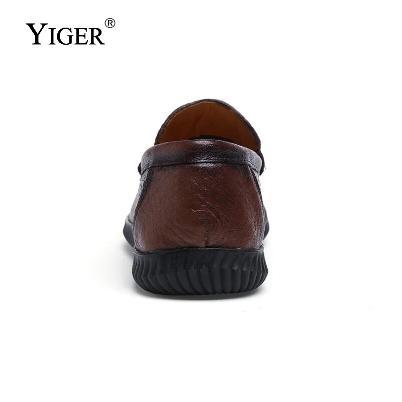 YIGER New Man Boat shoes Breathable Slip-on Men Loafers Genuine Leather Driving Fashion Lazy Free shipping 0136 | Обувь