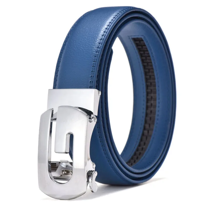 blue silver Дизайнерские мужские ремни, высокое качество, серебро, золото, G ремень, мужской ремень из натуральной кожи, роскошный известный бренд, свадебные джинсы, синяя корова - Цвет: blue silver