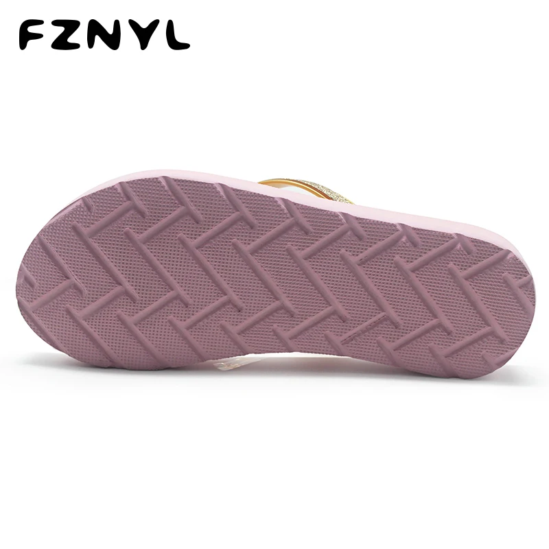 FZNYL/летние пляжные шлепанцы для улицы; женские эластичные домашние вьетнамки из ЭВА+ резины; нескользящие; коллекция года; модные сандалии