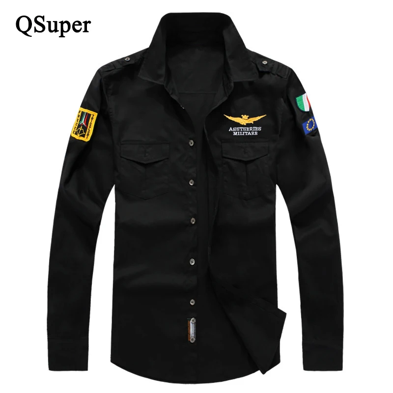 Новый Военная Униформа Air Force рубашка Для мужчин с длинным рукавом Повседневное