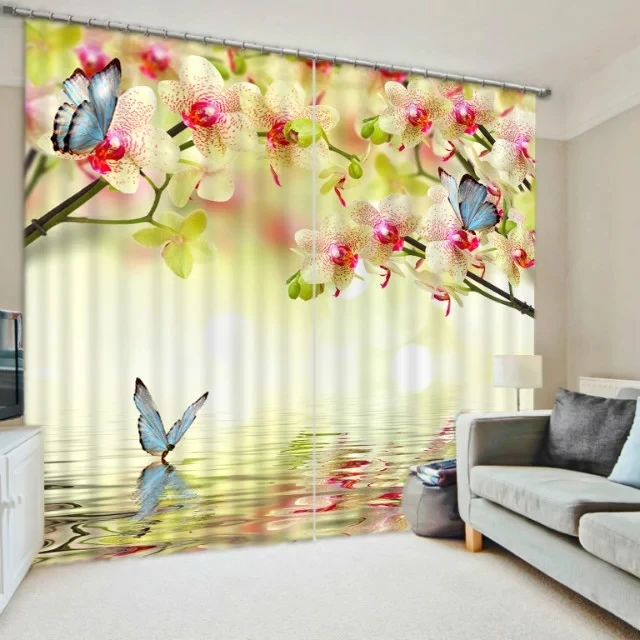 

Curtain Luxury Blackout 3D Window Curtain For Living Room girl Bedroom Customized size Drapes Cortinas Rideaux FLOWER pillowcase