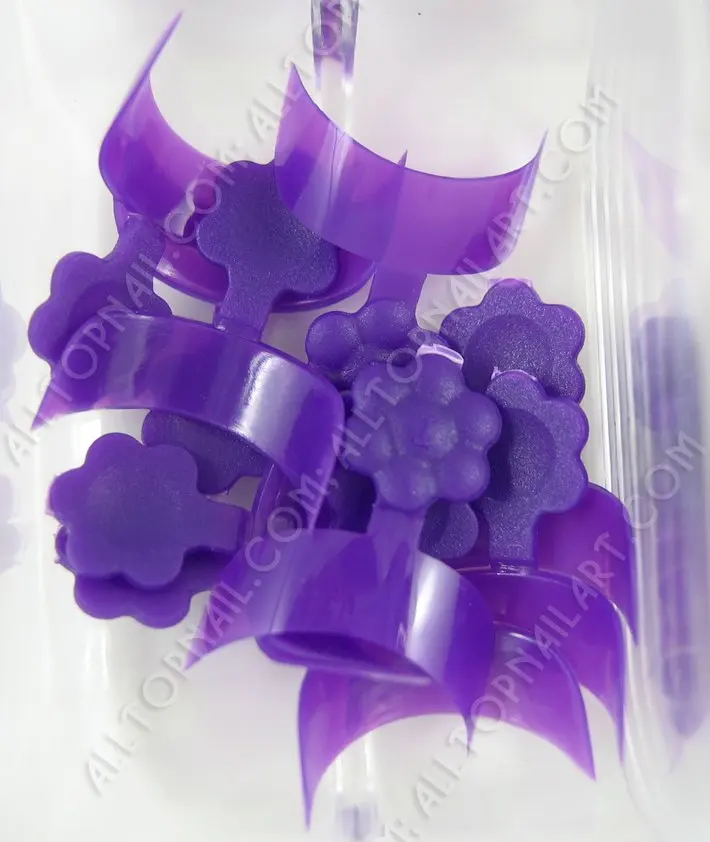 10 размеров 100 шт./Корд. Фиолетовые накладные ногти на основе французского