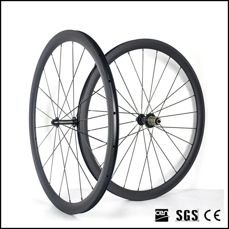 Catazer полный углерода 700C 23 мм 38 дорожный велосипед Clincher Колесная с Powerway R39 концентратор базальт V тормозной поверхности