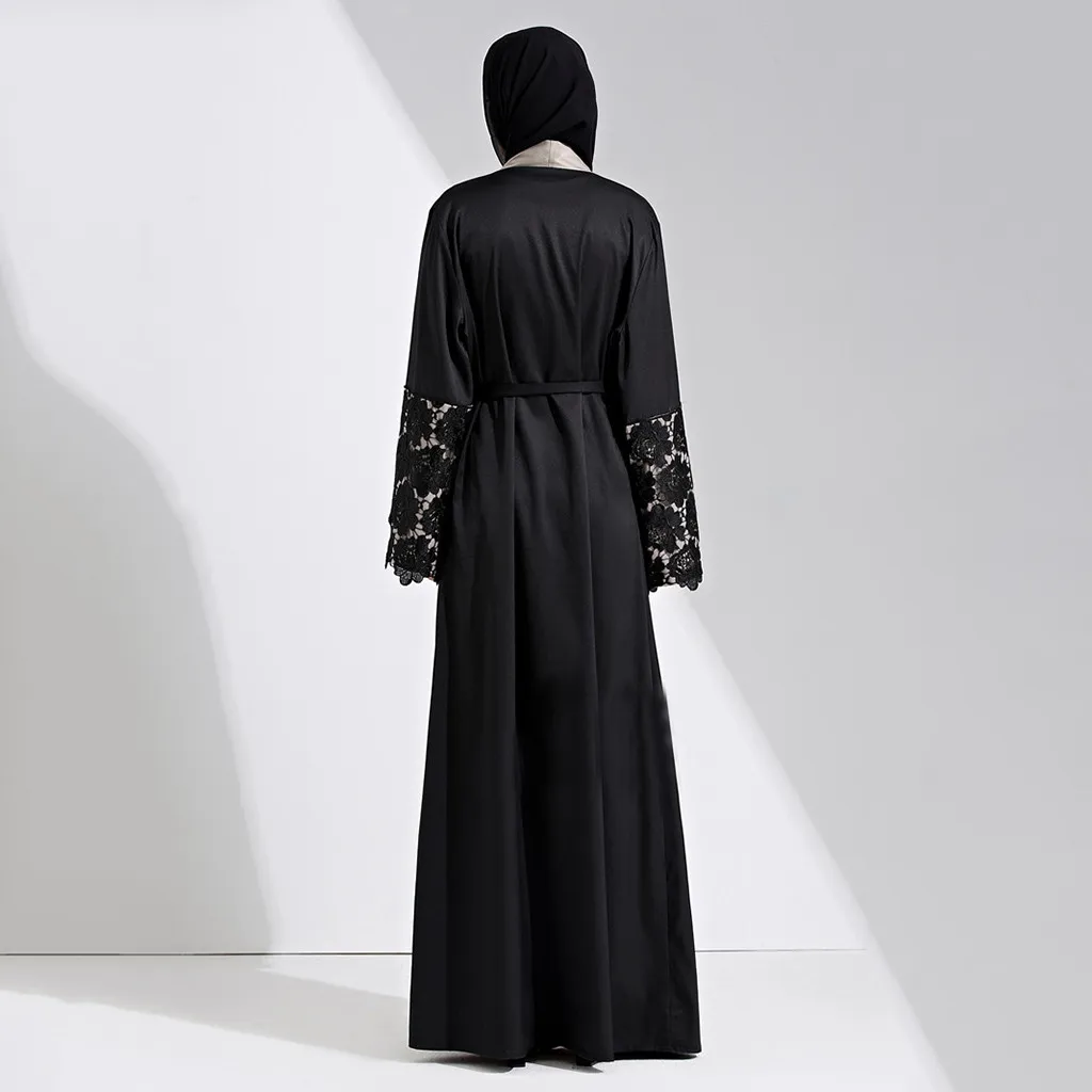 Модное мусульманское платье Abaya кружевной боковой кардиган женское классическое