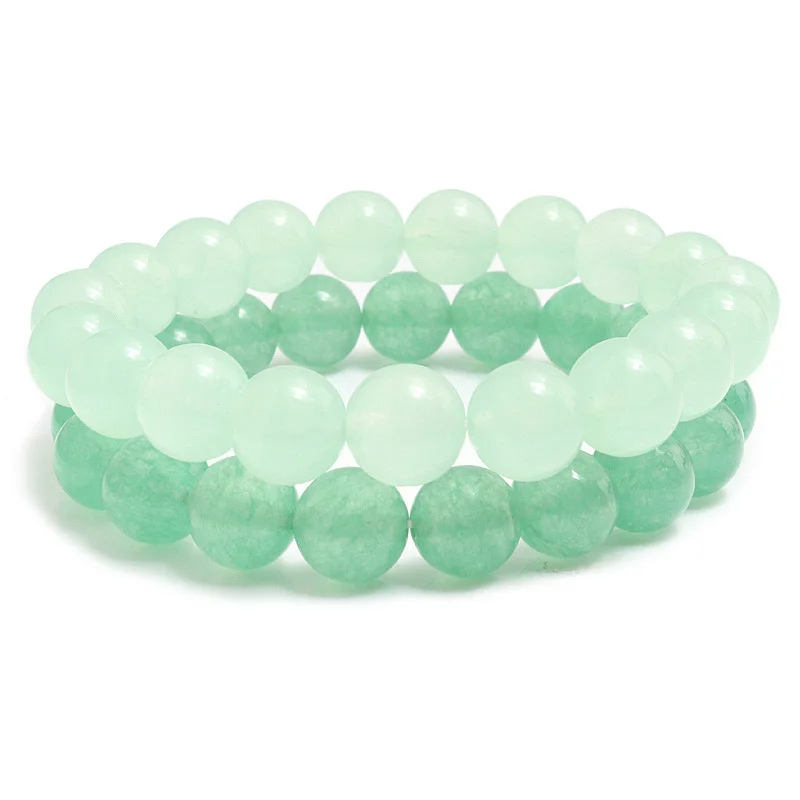 light green set Малайский нефрит и зеленый авантюрин халцедон для женщин Сверхъестественное Набор браслетов с подвесками мотивационные браслеты Йога браслет племенной - Окраска металла: light green set