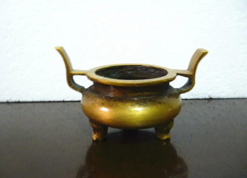 Помеченная китайский буддийский из бронзы Чистая латунная кадильница