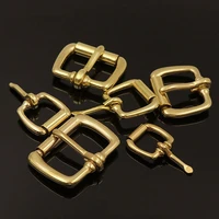 solid brass metal heel bar buckle end bar roller buckle rectangle single pin for leather craft bag belt strap webbing