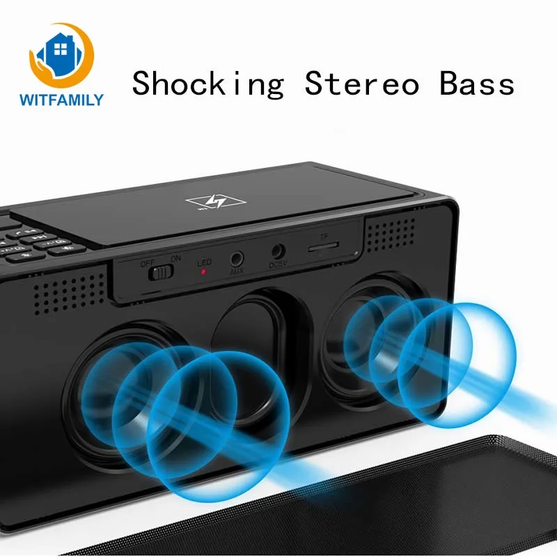Беспроводная зарядка Bluetooth умный динамик проекционный будильник TF карта fm радио