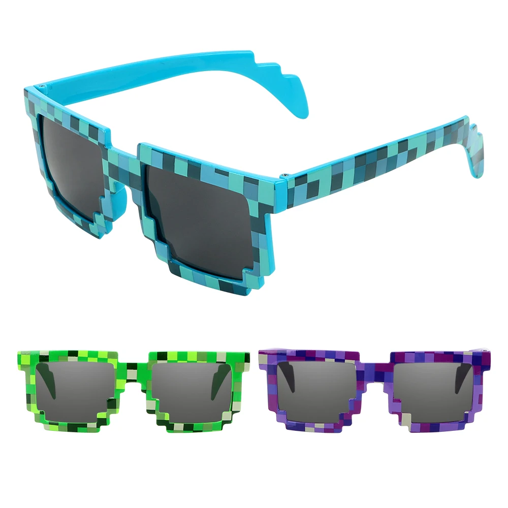 

LEEPEE Motocross Bike Racing Glasses Motocycle Sunglasses UV Protection Moto Glasses Pixelated Sunglasses Mosaic Vintage Eyewear