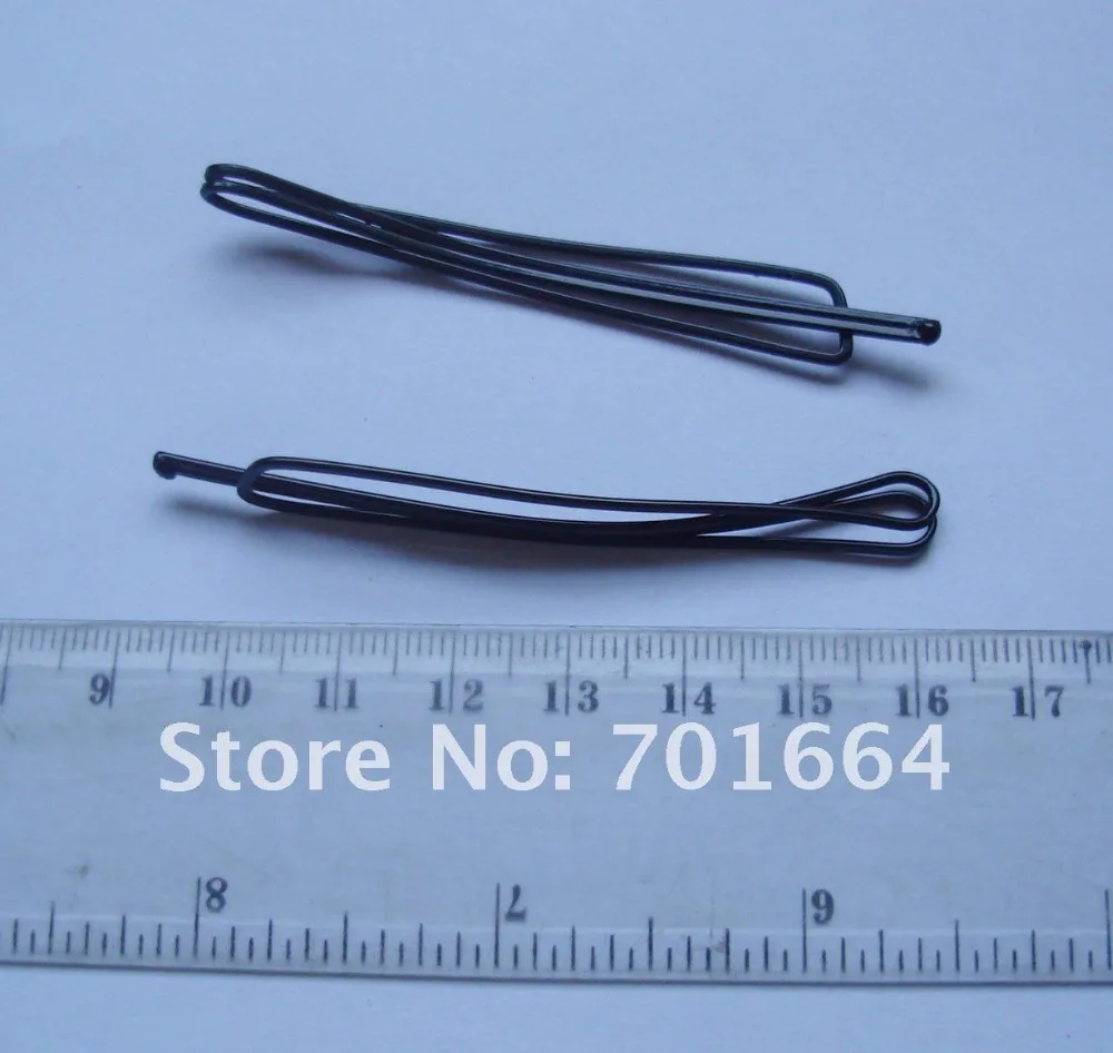 

20PCS 7.0cm 2.75" kinky style black plain single prong Metal Bobby Pin hair barrettes with smooth tip at nickle free lead free