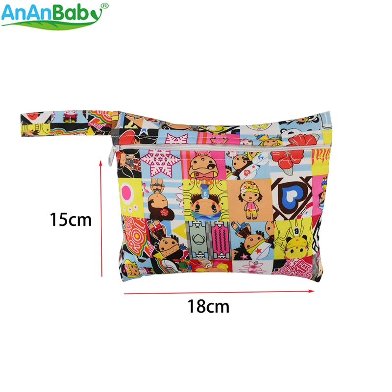Водонепроницаемый мини-подгузник AnAnbaby 4 шт. с принтом на молнии | Мать и ребенок