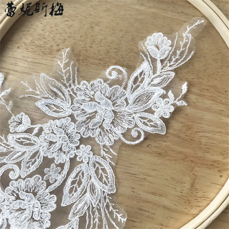 1 шт. свадебное платье цвета слоновой кости с цветочной кружевной вышивкой