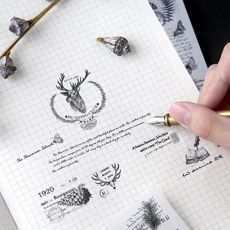 2 шт./пакет винтажная бронзовая переводная декоративная бумажная наклейка для