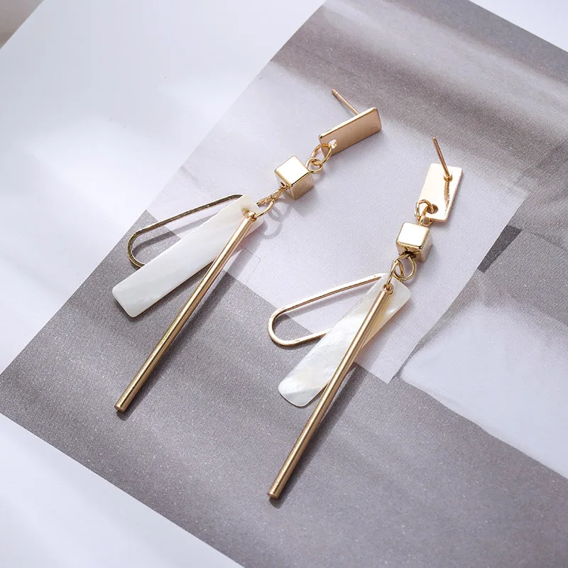 Женские Геометрические серьги-подвески простые квадратные серьги золотого и