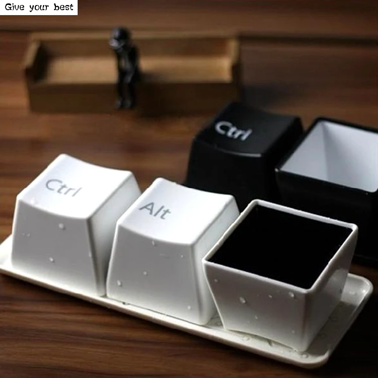 3 шт./компл. креативная простая чашка-клавиатура Ctrl ALT DEL Тип чайная кофейная