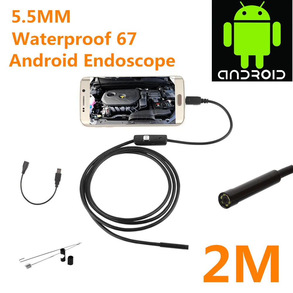 5.5/7mm Waterproof Mini Android Endoscope USB Wire Snake Tube Inspection Borescope Compatible Smartphone PC | Электроника