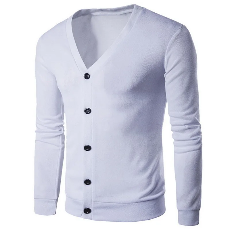 

Vogue Men Sweaters Knitted Cardigan Long Sleeve Casual Knitwear Solid Autumn New Sweatercoat Jacket Classic Social Overwear