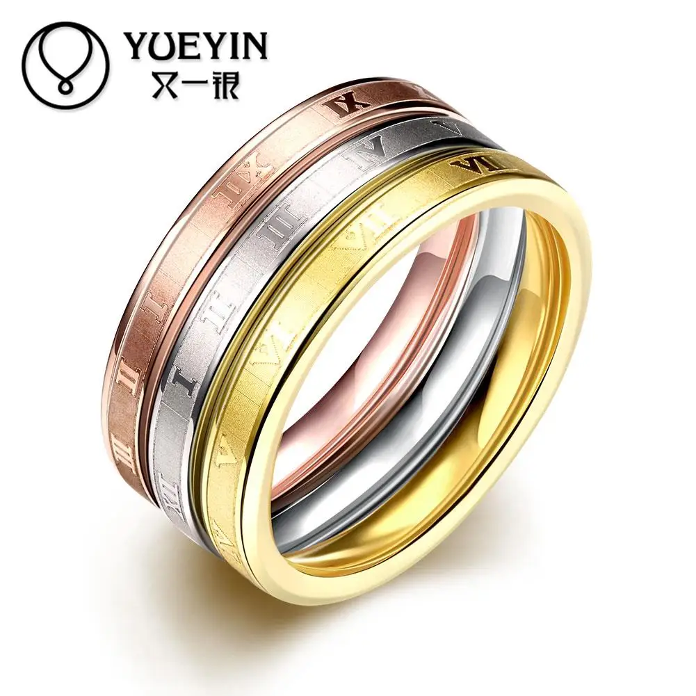 Женское кольцо для помолвки модное из титановой стали разных цветов R025 A 8|ring silver