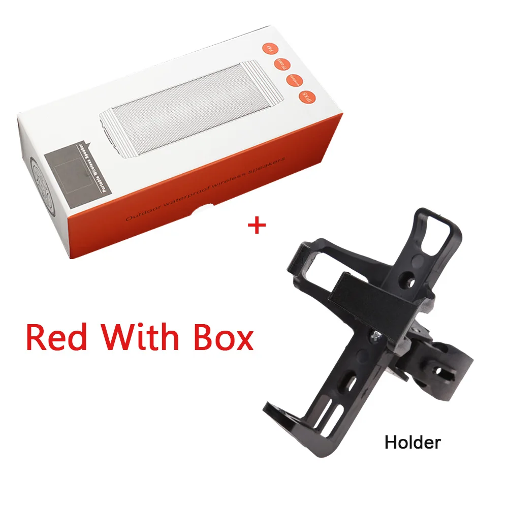 Red holder box T3 Портативный Bluetooth Динамик открытый Беспроводной Водонепроницаемый CSR Мощный сабвуфер глубокий бас беспроводные колонки MP3 плеер с микрофоном - Цвет: Red holder box