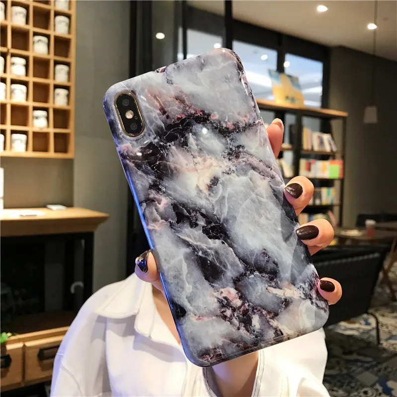 FLYKYLIN мраморный чехол для iphone 6 6S 7 8 Plus Coque X XS Max XR мягкий IMD силиконовый телефона fundas