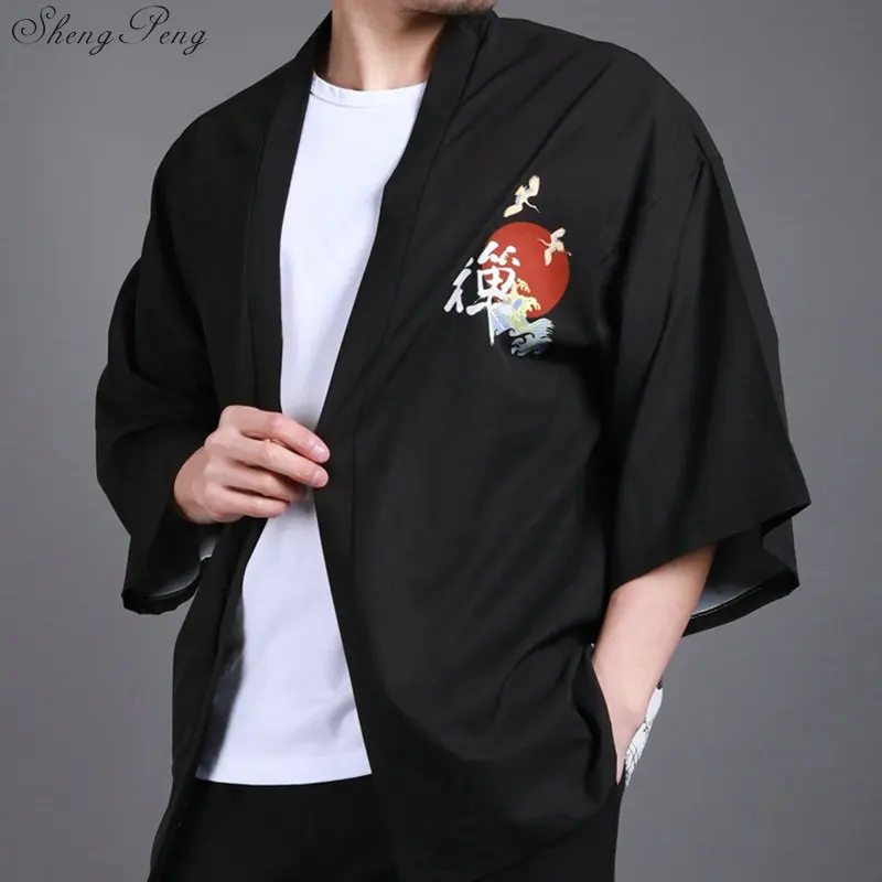 Yukata haori для мужчин японские кимоно кардиган мужской костюм самурая одежда куртка