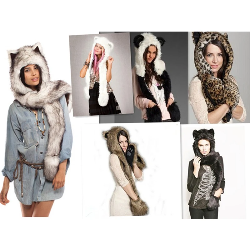 Новинка зимы 2019 модная теплая зимняя шапка из искусственного меха в виде