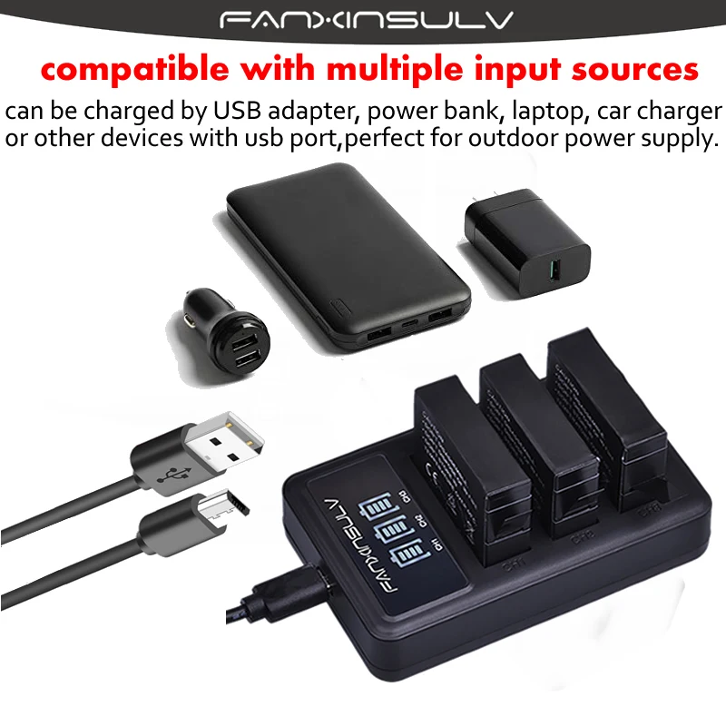 2Pcs AHDBT-401 Gopro Hero 4 Battery + LED 3-Slots USB Charger For GoPro HERO4 Go Pro4 gopro hero SHIP WITH TRACKING NUMBER - 2 аккумулятора AHDBT-401 для камеры GoPro Hero 4 + LED-зарядное устройство с 3 слотами USB для GoPro HERO4 Go Pro4 gopro hero ОТПР