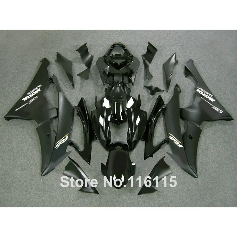 100% Новый обтекатель комплект подходит для YAMAHA R6 2008-2014 все черные пластиковые