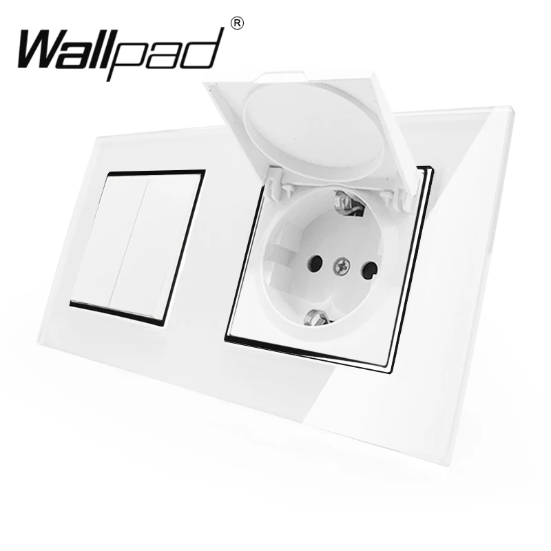 2 Way светильник переключатель с Кепки розетка Wallpad украшением в виде кристаллов