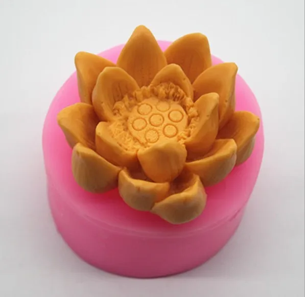 3D цветок лотоса силиконовая форма DIY Fondant торт Декор Плесень 7 4x7 4x3 8 см свечи