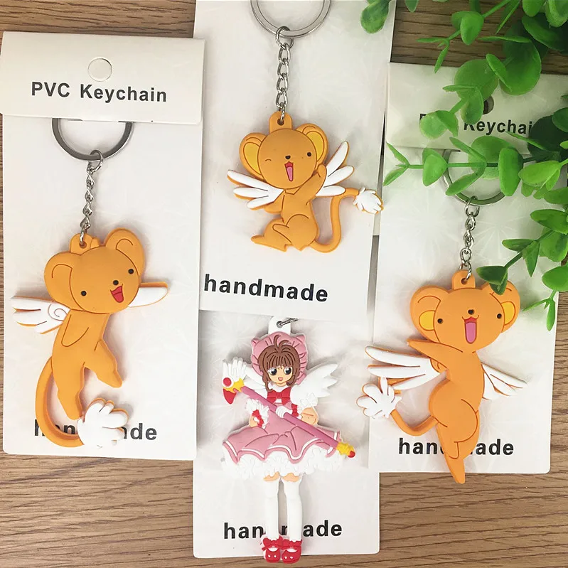 

10 pcs/lot Cardcaptor Sakura magic stick PVC Keyring Keychain Pendants Toy gifts