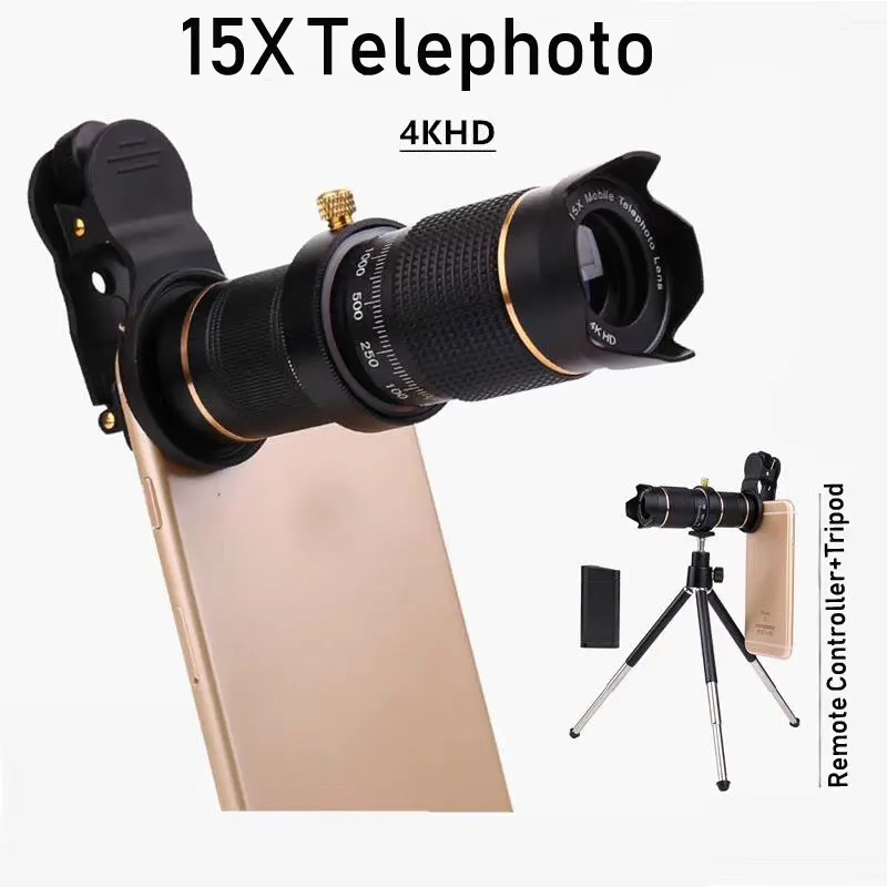Оптический зум 15x телефон камера линза мобильного телефона телескоп объектив HD телескоп объектив камеры для универсального мобильного телефона