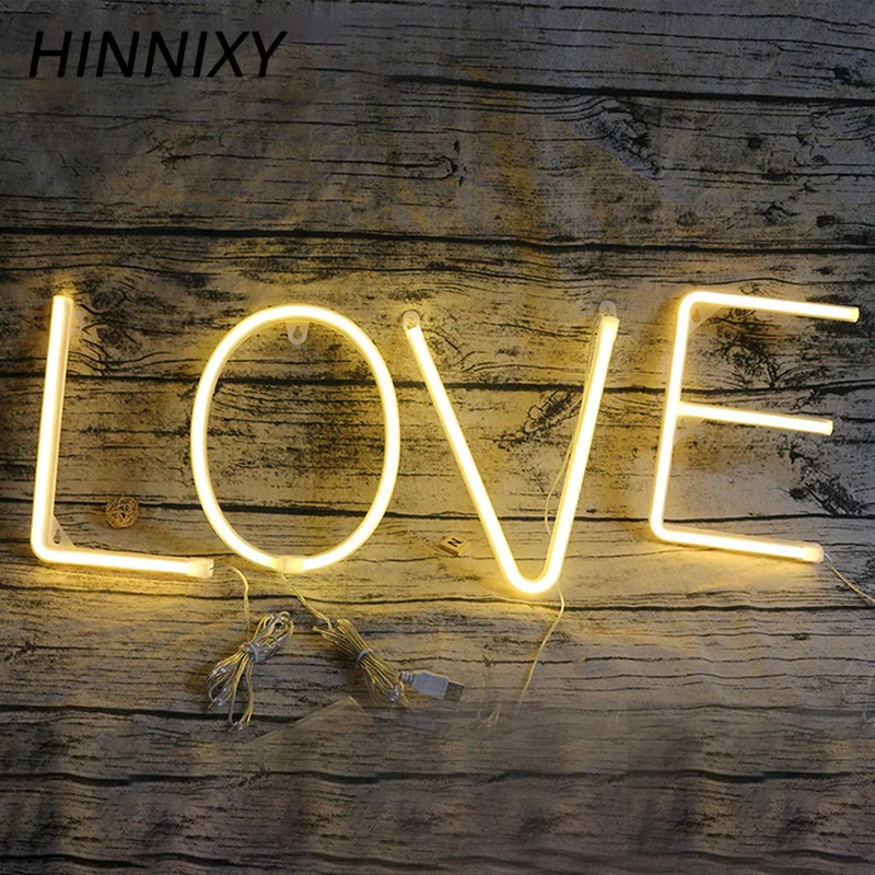 Hinnixy неоновый LED 26 букв ночник теплый белый фестиваль Свадебная вечеринка