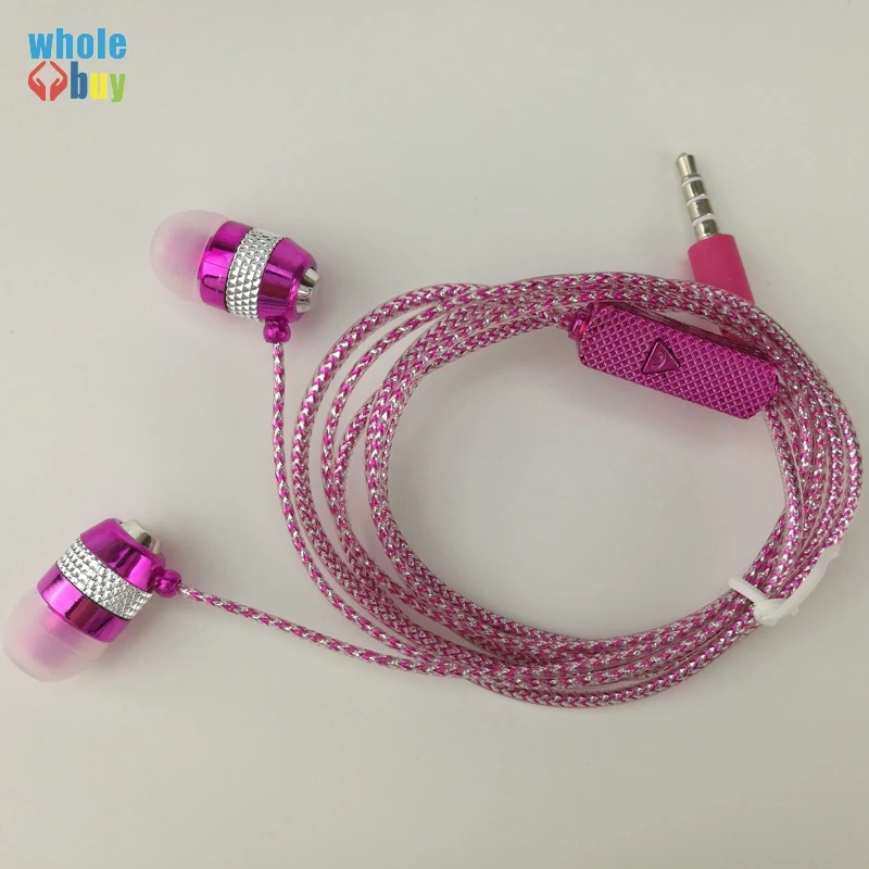500 шт./лот оптовая продажа In ear Earbuds1.1m Универсальный 3 5 мм Jack с украшением в виде