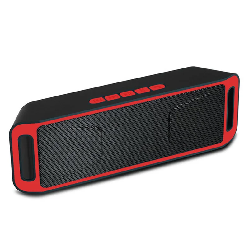 Портативный Bluetooth динамик приемник Bluetooth объемный FM радио Функция Bluetooth динамик s сабвуфер открытый дом - Цвет: Красный