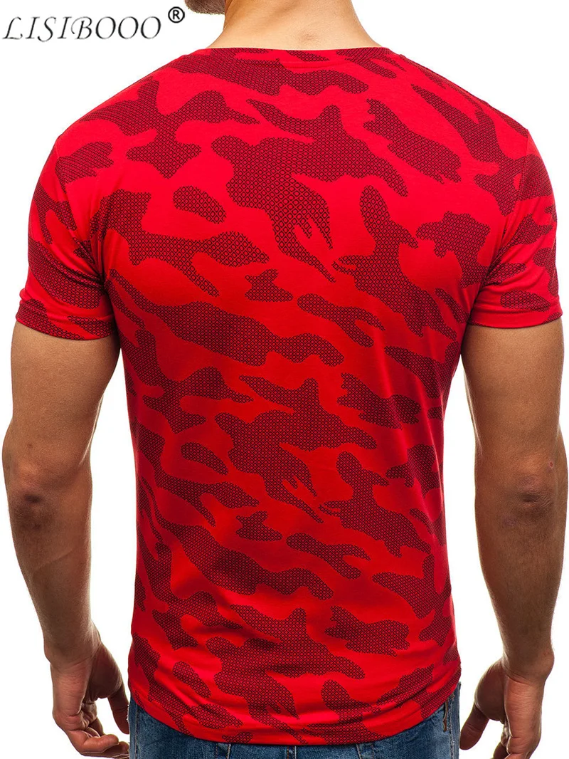 

New Arrival Fashion Mens Round Neck Camouflage T-shirt Printed Camouflage T-shirt Mens T Shirts Tops