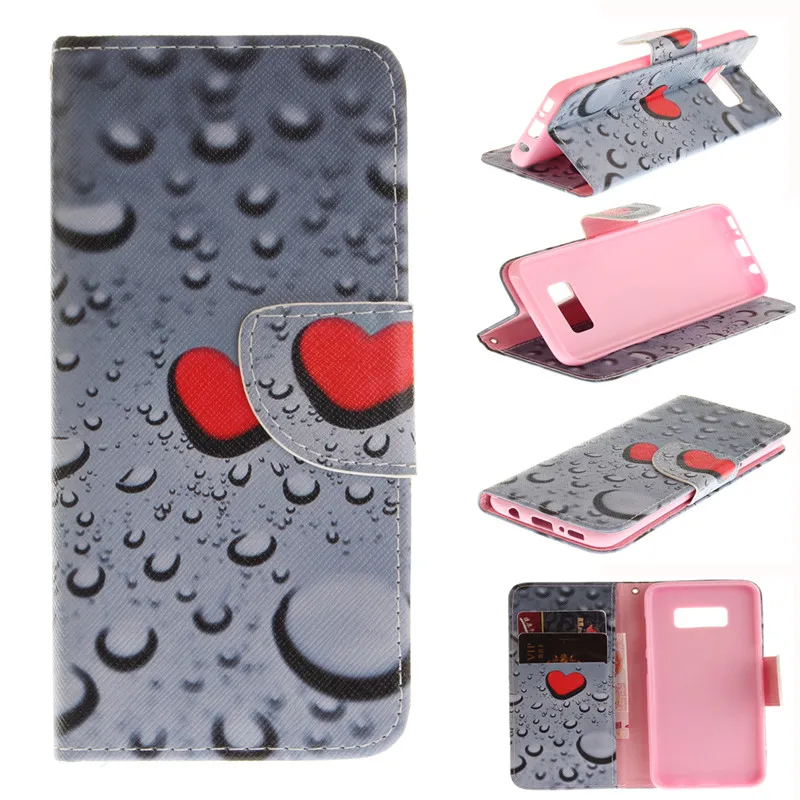 Мультяшный Волк Цветок Олень кошелек откидной кожаный чехол мягкий для Samsung Galaxy S8