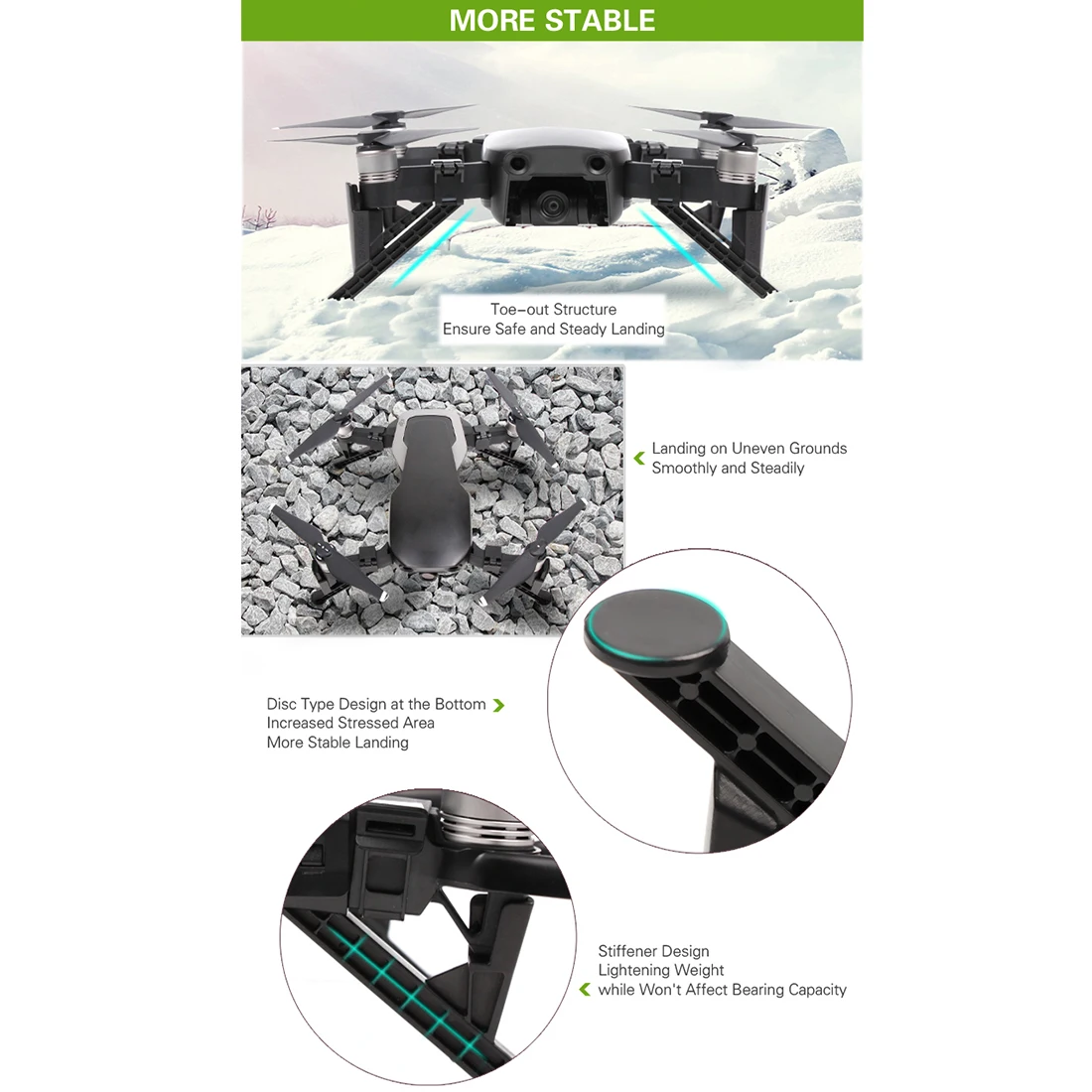 4 шт. увеличение посадка Шестерни для DJI Мавик Air защиты ног