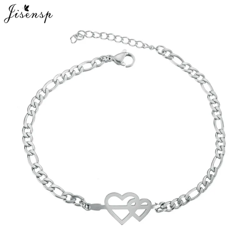 SL154S Jisensp браслеты с бабочками, слонами, браслеты с животными, цепочка, браслет, женские браслеты из нержавеющей стали, аксессуары для женщин - Окраска металла: SL154S